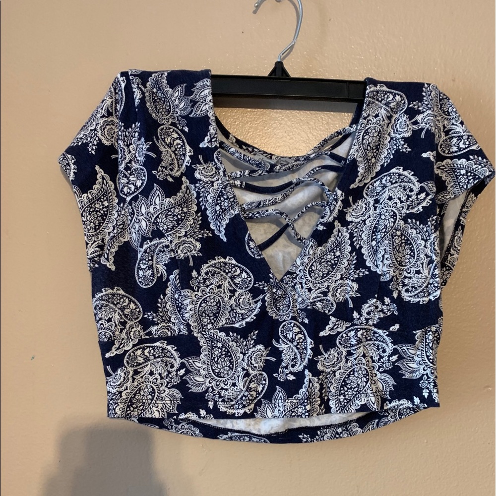 Navy Crop top